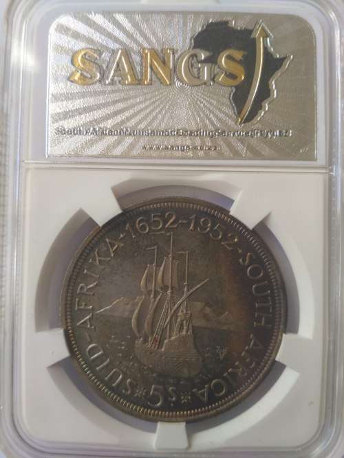 Beautiful 1952 Prooflike SS67 South African 5 Shilling Crown