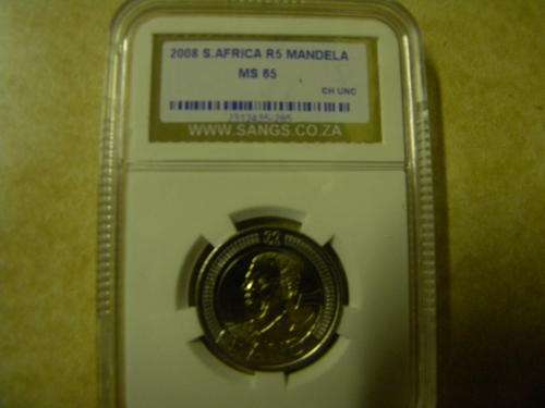 2008 mandela ms65 graded coins