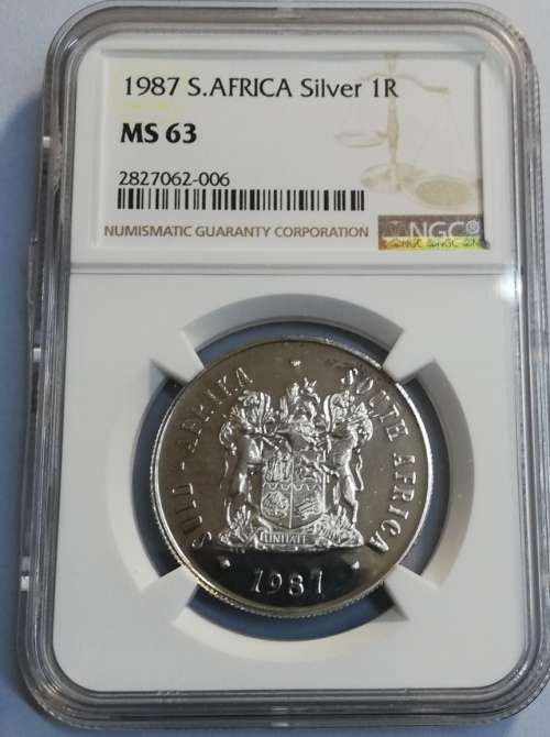 1987 Silver R1 Graded MS63 By the NGC