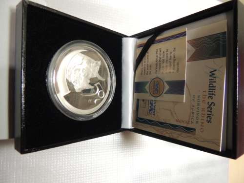 2003 2oz (50c) Silver Proof The Rhino - Survivor of Africa
