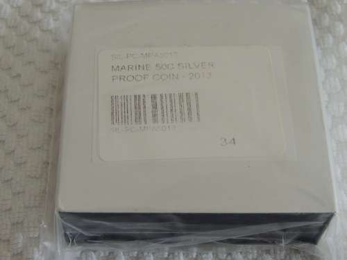 1 x 2oz Silver Marine 50c Proof coin 2013 in closed sealed box