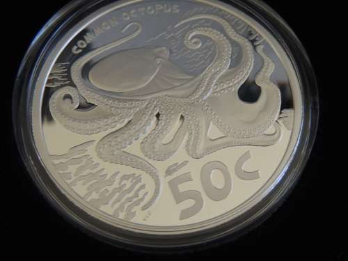 1 x 2oz Silver Marine 50c Proof coin 2016 Rare - as New