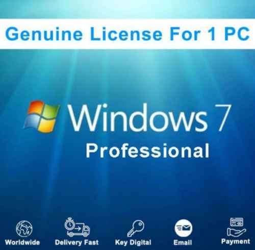 WINDOWS 7 PROFESSIONAL LICENSE KEY -GENUINE PRODUCT-LIFETIME ACTIVATION!