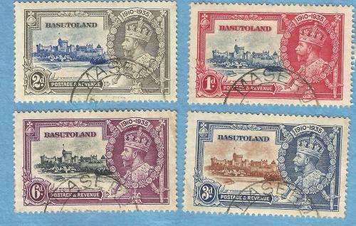Basutoland 1935 4 May .Silver Jubilee.Set of 4 Used stamps . CV  R 280.00 View scans