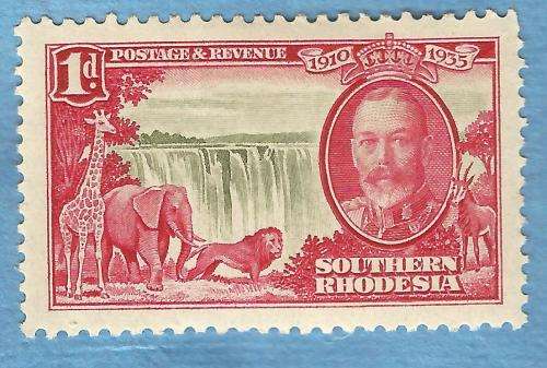 Southern Rhodesia.1935, 6 May,George V Silver Jub.1d Mint Stamp.CV R 60.00 View scans