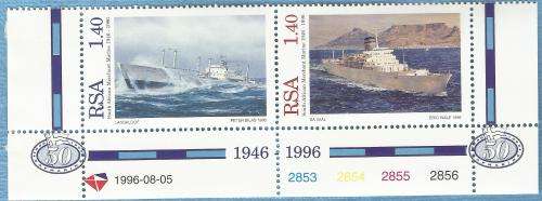RSA 1996, 5 Aug,50thAnniv.of SA Merchant Marine.1 Horizontal Pair Mint StampsNH,CV R20.00 View scans