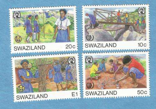 Swaziland 1985,Inter Youth Year 75th Ann.Girl Guides.Set 4 Mint Stamps. NH, CV+/- R 25.00 View scans