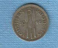 Southern Rhodesia, 1948 , Three Pence Coin, View scans