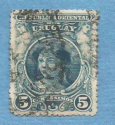 Uruguay. 1910, National Symbols.  1 Used stamp. CV /-R 5.00 View scans