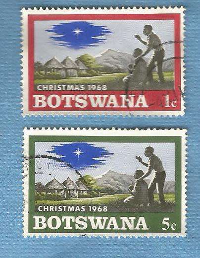 Botswana.1968. Christmas 1968. 2 Used Stamps. C V+/ - R 9.00 View scans