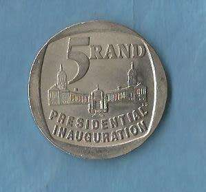 R.S.A. 1994 .Five Rand Coin.Presidential Inauguration.  R 35.00 View scans