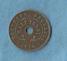 Southern Rhodesia. 1934. Half Penny Coin.  R 110.00   View scans