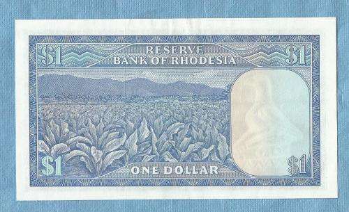 Rhodesia  1979. Reserve Bank of Rhodesia.One Dollar Note Uncirculated  V R 250.00   View scans
