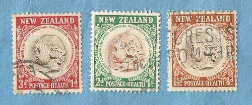 New Zealand. 1955 .Health Stamps .3 Used stamps.very slight rear mark.  CV+/-  R 16.00 View scans