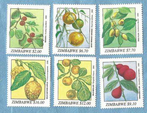 Zimbabwe. 2000. Wild Fruits. 6 Mint NH Stamps .  CV +/- R 22.00 View scans