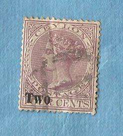Ceylon. 1888. Queen Victoria Stamp Surcharged.  1 Used Stamp.   CV+/-  R 12.00 Viewscans