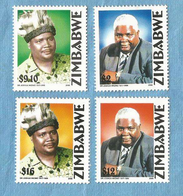 Zimbabwe, 2000. 1st Anniv.Death of Dr J.Nkomo.  Set of 4 Mint Stamps. NH.  CV /- R  42.00 View scans
