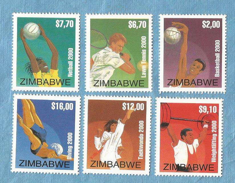 Zimbabwe. 2000. Sporting Activities .Set of 6 Mint,NH. CV+/- R 68.00 View scans