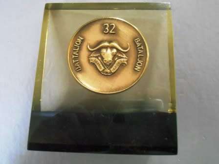 32 Battalion Commemorative Coin 1976 - 1989  (Encased in Resin Stand)