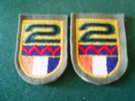Pair 2 South African Infantry Cloth Flashes