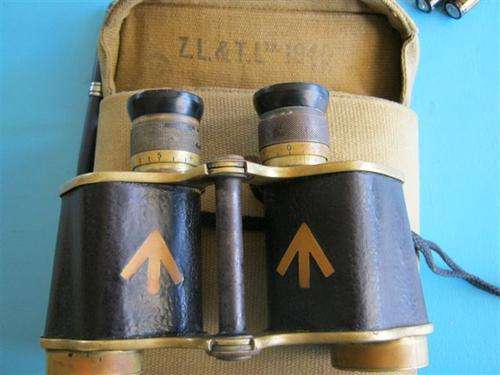 WWII Binoculars in webbing case
