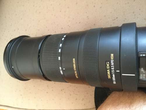 Sigma 150-500 Canon fit lens with carry bag