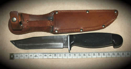 Vintage I*XL George WostenHolm & Son Sheffield England Knife With Leather Sheath