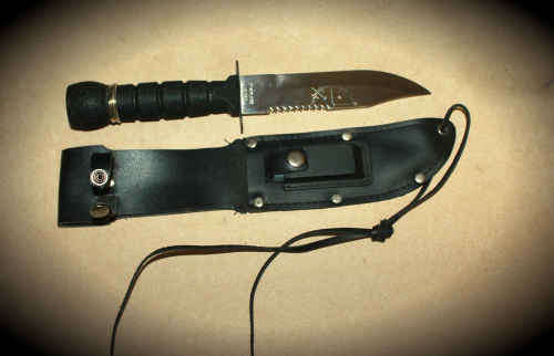 Vintage Multi Functional Survival Knife with Sheath - Compass and survival kit in handle-Taiwan