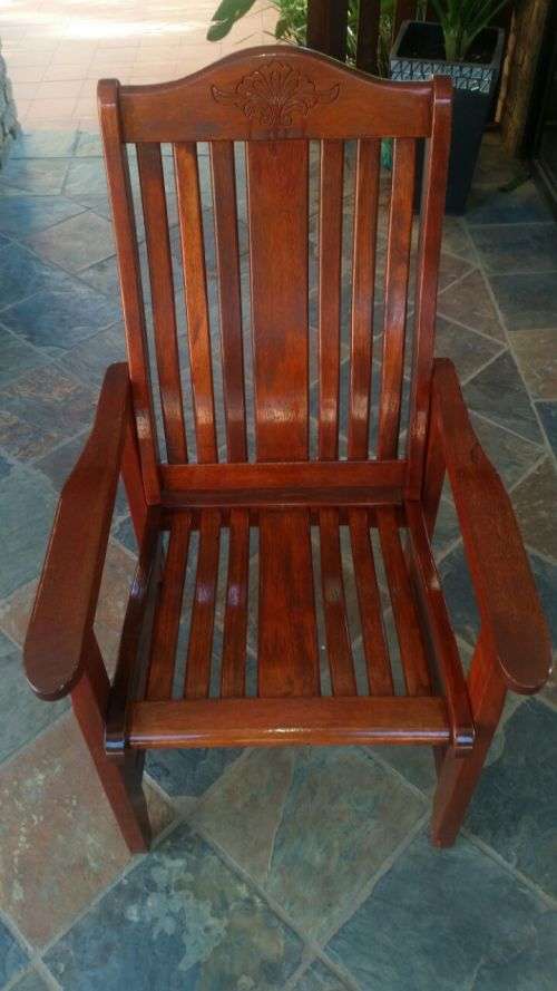 (1 of 2 )Rhodesian Teak Patio set Table with 6 Chairs with Pillows-Great Condition as in Photos