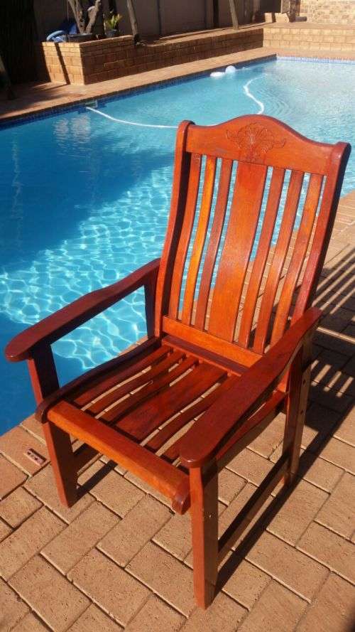 (1 of 2 )Rhodesian Teak Patio set Table with 6 Chairs with Pillows-Great Condition as in Photos