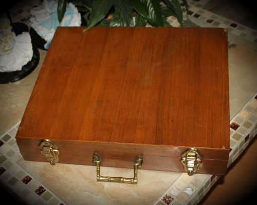 Very Large 158pc Bamboo pattern Nickel bronze Thai Flatware set in double Layer wooden Box 11.3kg