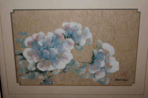 origanal Shirli Geere Sumi-e Japanese brushwork on roughly textured rice paper framed -590x430x20mm