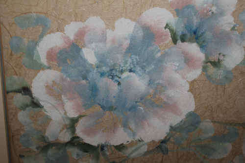 origanal Shirli Geere Sumi-e Japanese brushwork on roughly textured rice paper framed -590x430x20mm