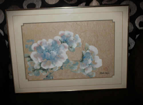 origanal Shirli Geere Sumi-e Japanese brushwork on roughly textured rice paper framed -590x430x20mm