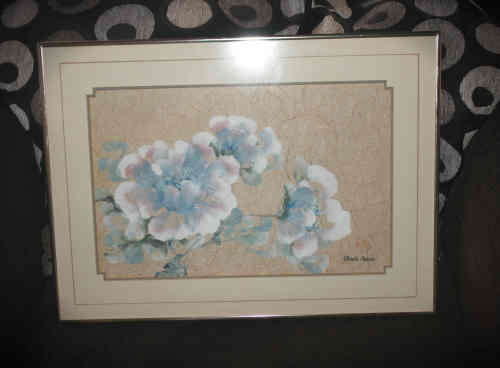 origanal Shirli Geere Sumi-e Japanese brushwork on roughly textured rice paper framed -590x430x20mm