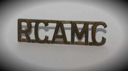 Canada Army RCAMC Royal Canadian Army Medical Corps Shoulder Title Badge WWII