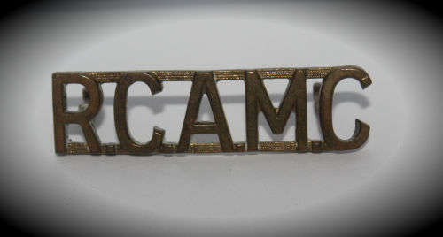 Canada Army RCAMC Royal Canadian Army Medical Corps Shoulder Title Badge WWII