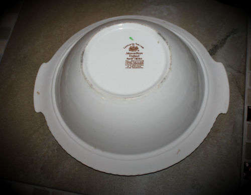 Vintage CASTLE ON THE LANE Johnson BROS Tureen &lid 140x266mm England Pat.no118580 hand engraved