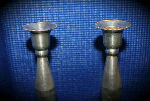 2 silver Plated Candle sticks 230x 85mm