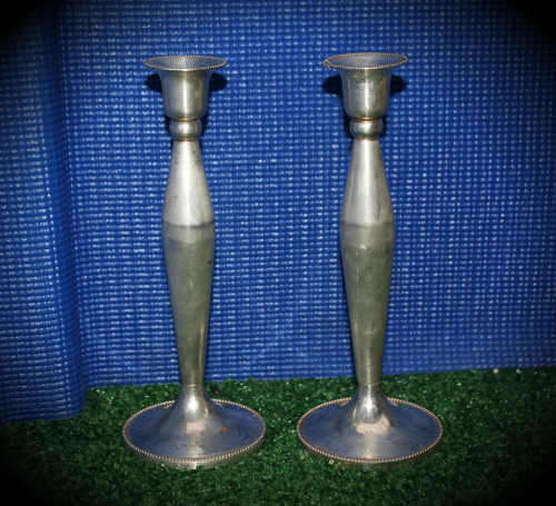 2 silver Plated Candle sticks 230x 85mm