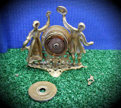 Antique Solid Brass Clock (not working) United Clock Company Great Britain.need repairs