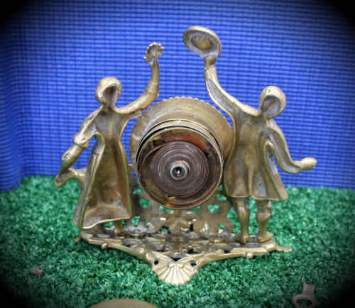 Antique Solid Brass Clock (not working) United Clock Company Great Britain.need repairs