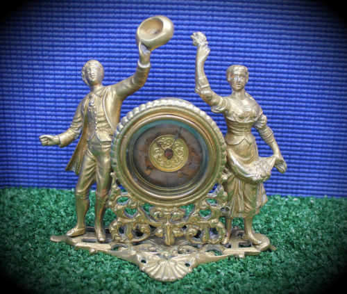 Antique Solid Brass Clock (not working) United Clock Company Great Britain.need repairs