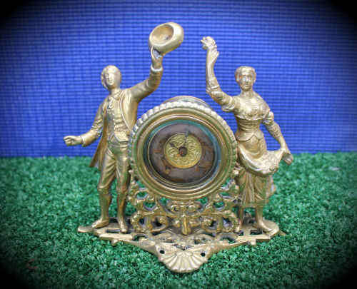 Antique Solid Brass Clock (not working) United Clock Company Great Britain.need repairs