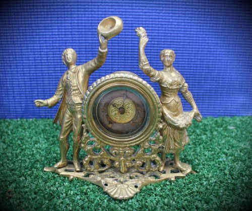 Antique Solid Brass Clock (not working) United Clock Company Great Britain.need repairs