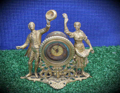 Antique Solid Brass Clock (not working) United Clock Company Great Britain.need repairs