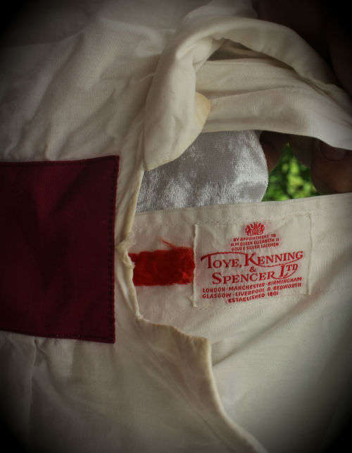 a White Masonic Robe  Scottish made by Toye,Kenning & Spencer LTD Glasgow