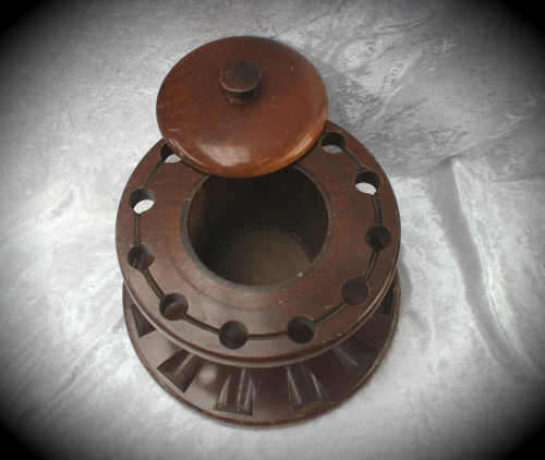 Antique Wooden Pipe and Tobacco holder -Hold 12 Pipes -200x247mm