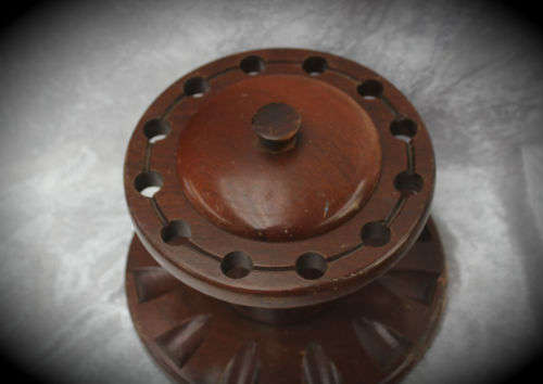 Antique Wooden Pipe and Tobacco holder -Hold 12 Pipes -200x247mm