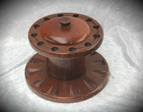 Antique Wooden Pipe and Tobacco holder -Hold 12 Pipes -200x247mm